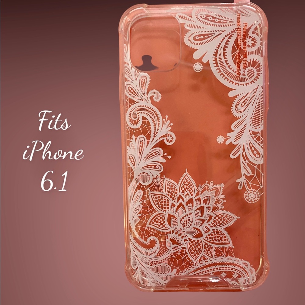 (3/$15)   Clear case with white design